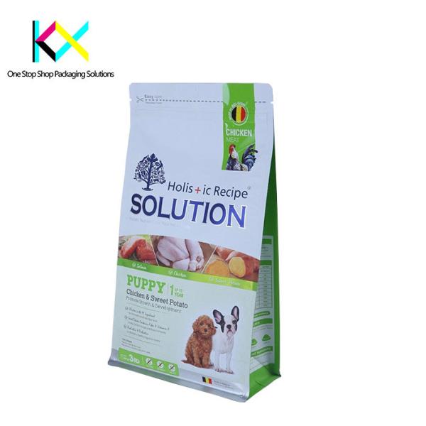 3Lb Biodegradable Plastic Pouches Flat Bottom Packaging Dog Food Bags