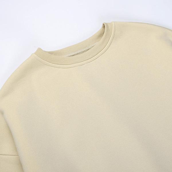 Knitted Crew Neck Plaid Sleeve Sweatshirt Cotton Or Customize Sports Jumpsuit