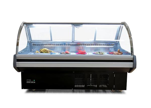 Refrigerador comercial da exposição dos peixes de alimento da carne do supermercado fino com porta de vidro 1045W
