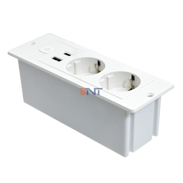 OEM/ODM ABS EU Standard 5V 2.1A Power USB A+C Charging Socket Built-In Desk/Sofa Hotel/Bar/Meeting Room Outlet