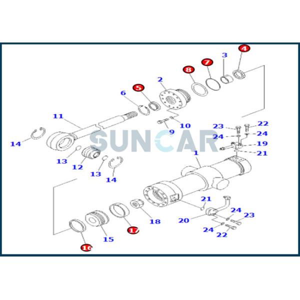 707-98-42100 набор уплотнения цилиндра наклона 7079842100 сил приспосабливает KOMATSU GD825A-2