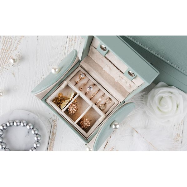 Fashionable PU Leather Jewelry Travel Case Small Jewelry Organizer ISO9001M ISO14001
