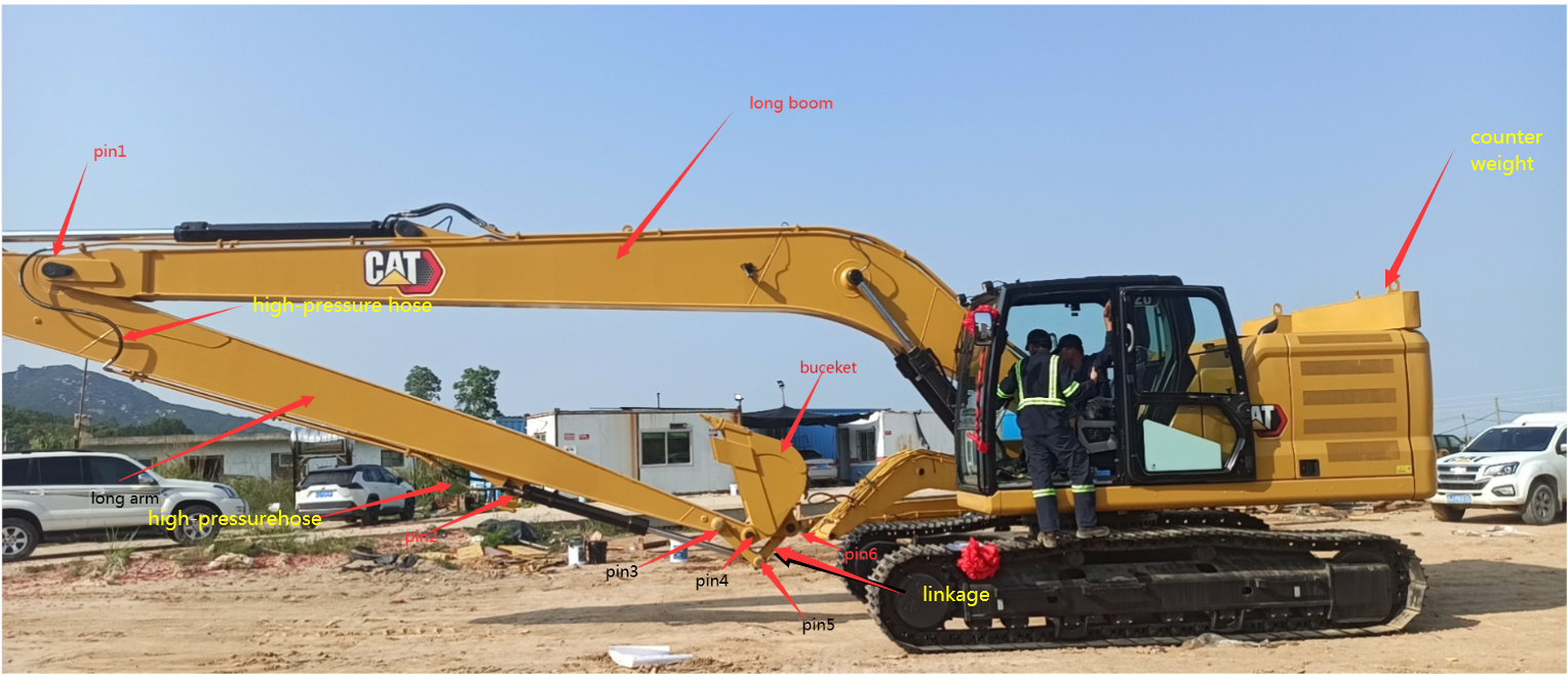 High Quality 21-22m Long Reach Boom and Arm Extended Boom for Komatsu Excavator