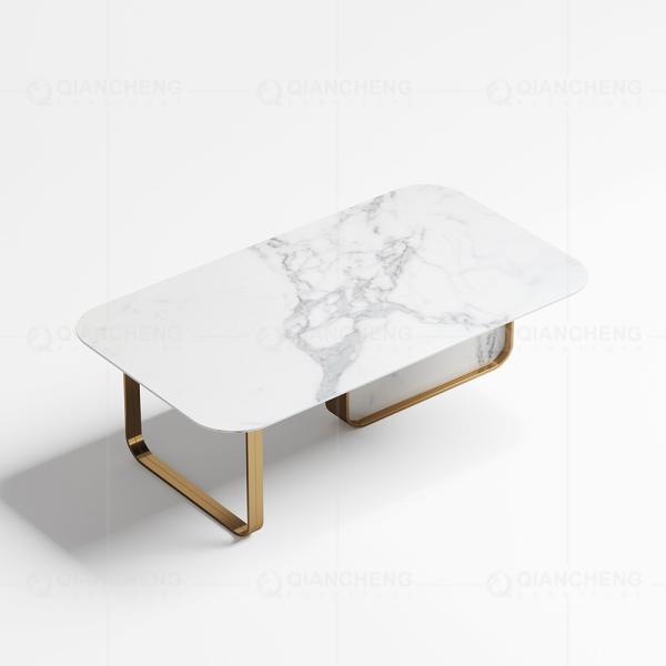 mesa de centro superior de pedra aglomerada mesa de centro de 130x70x45cm SS para a sala de visitas