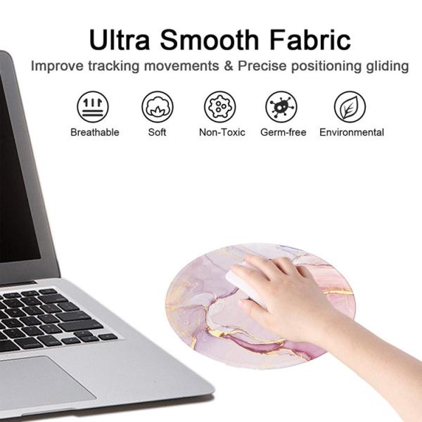 Office HEATED Round Pink Marble Mouse Pad Smooth Non-slip Desk Mouse Mat Custom Gift