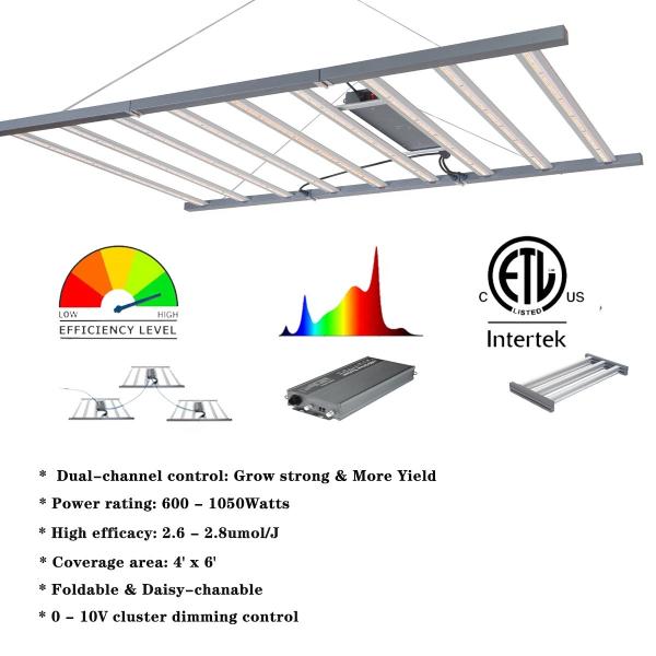 5x7 inch 610nm 1000 Watt LED Grow Lights Fixtures And Bulbs 265V