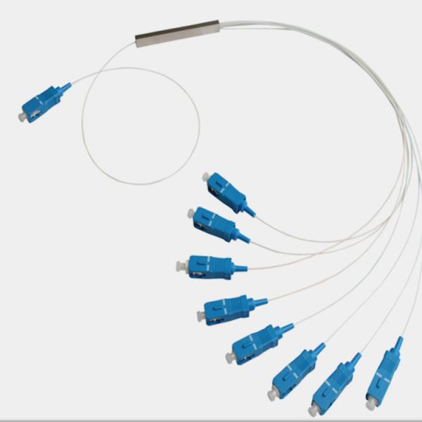 Splitter оптического волокна PLC 1×8, пакет ABS, кабель 0.9mm для сетей сетей FTTX/PON