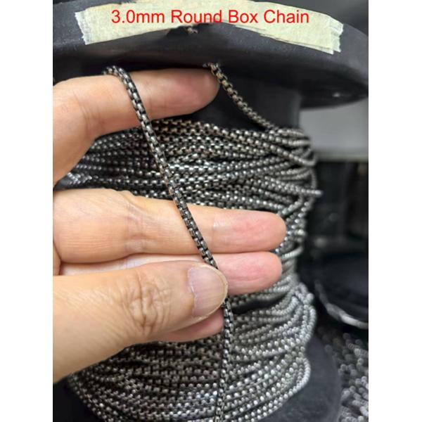 Stocked 3.0mm Round Box Chain Titanium Accessories Gentlemen  TA1 Titanium Link Chain for Men’s Jewelry