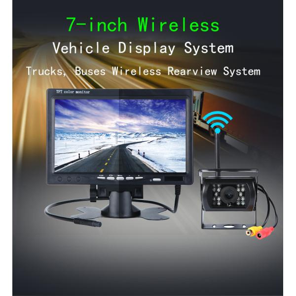 Night Vision Wireless 2.4G Truck Dash Cam 7 Inch Rear View Camera