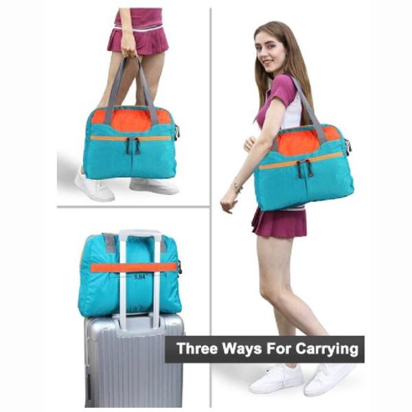 Tear Resistant Lightweight Multipurpose Foldable Womens Travel Tote Duffle Bag