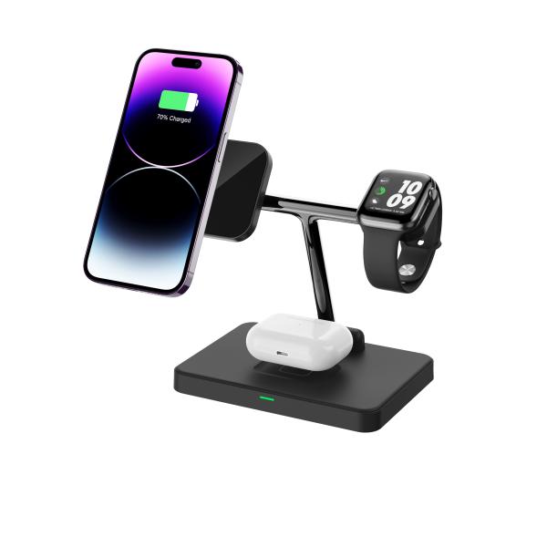3 в 1 быстрое зарядное устройство Вертикальная беспроводная зарядка для наушников iPhone IWatch