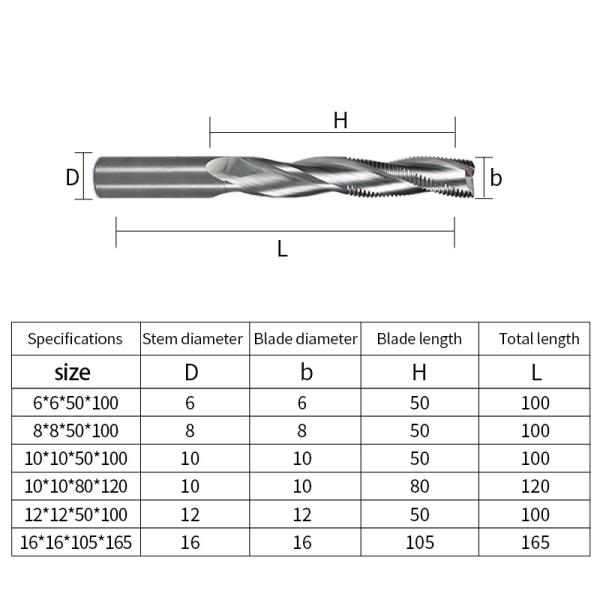 YingBa High Quality Solid Carbide Rough End Mill for Wood  Key Hole Opener  Rough Milling Cutter CNC Bit Tool
