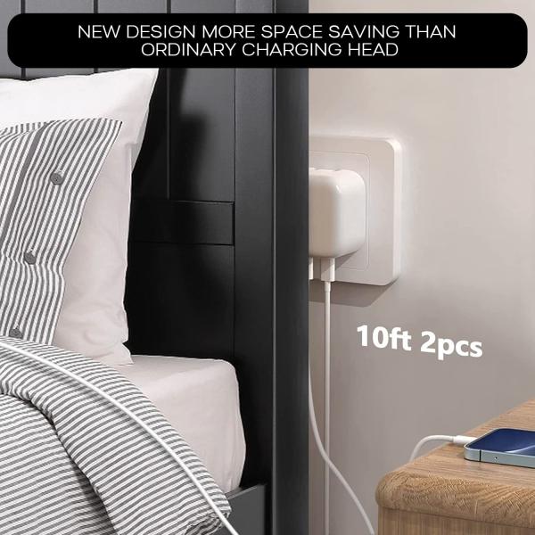 Двойной USB-C быстрый настенный зарядщик 40 Вт двойной порт складной USBC для iPhone