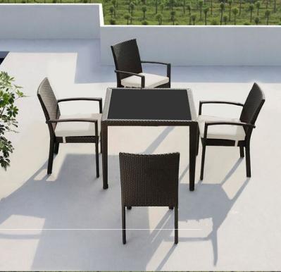 Leisure Modern PE Rattan outdoor Chair and table sets Aluminium  Garden wicker stackable Chair