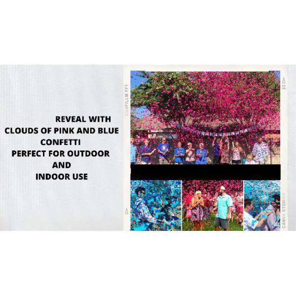 60cm Gender Reveal Confetti Cannon Popper Smoke Powder Confetti Sticks for Party Supplies