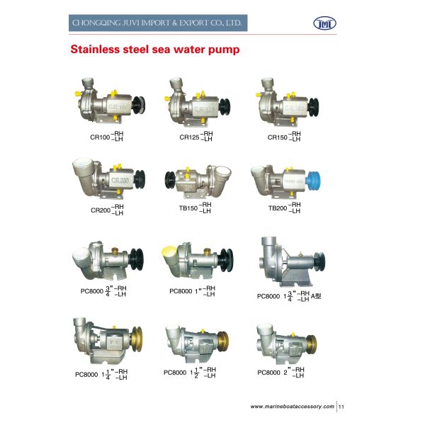CR200 Motor Driven Pulley Stainless Steel Marine Electric Diesel Engine Spare Parts Sea Water Pump
