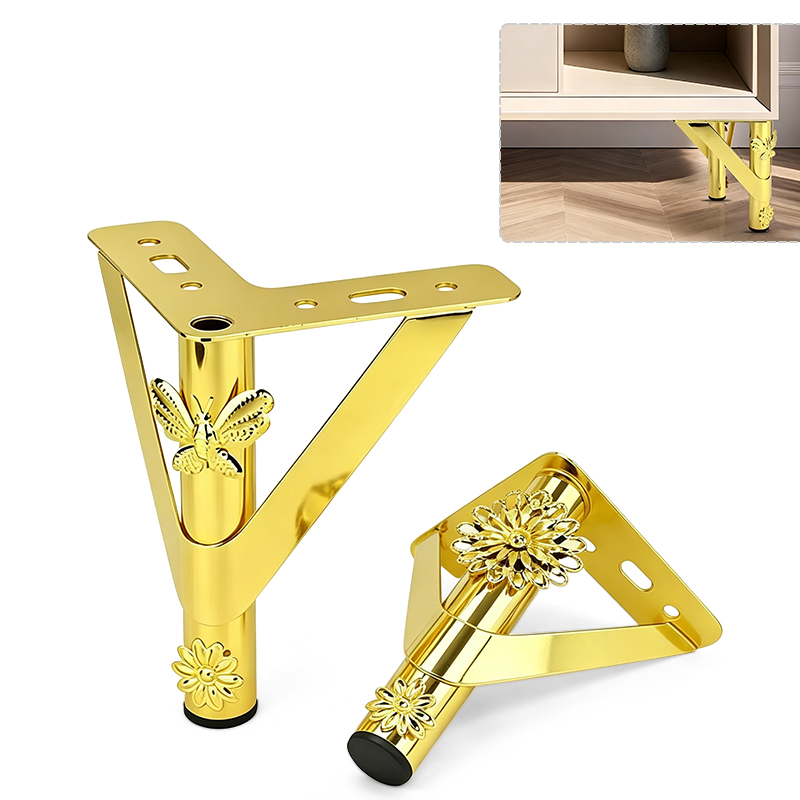 Thickened Hollow Metal Legs, Hardware Fittings for Sofas Bedside Tables & Coffee Tables New Decorative Iron Floral Legs