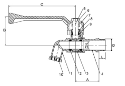 LT-2008A ANSI Water Bibcock Ball Valve / General Bib Cock Valve