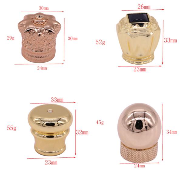 Дизайн верхнего сегмента крышек флакона духов легирующего металла цинка кроны диаманта