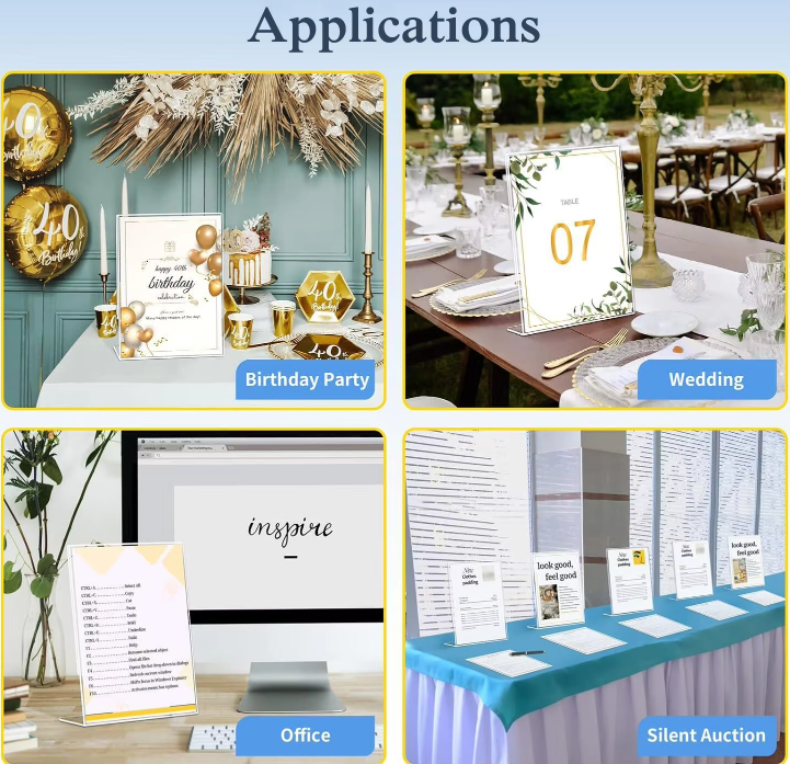 Custom Acrylic Table Numbers Stand Name Place Cards Restaurant Luxury Decoration Wedding Welcome Table Sign With Holder