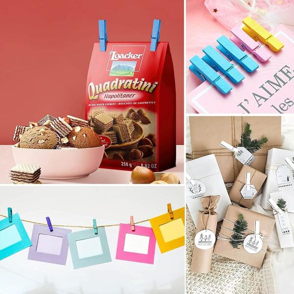 High Quality Colorful Durable Wooden Clothespins For Picture Clip Snack Bag Sealing Hanging Christmas Tree Ornaments