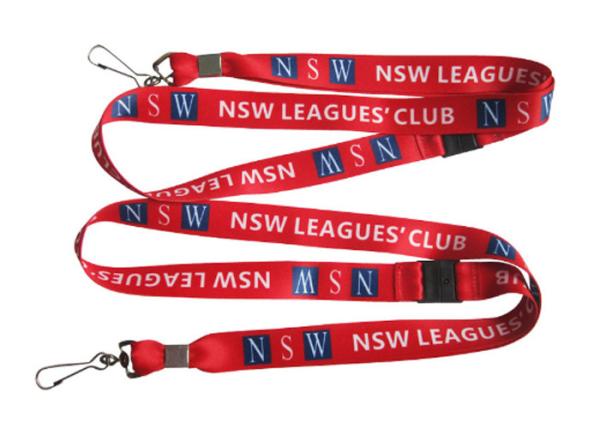 Heat Transfer Printing Nsw Leagues Club Sublimation Lanyard For Id Card, Work Card, Key