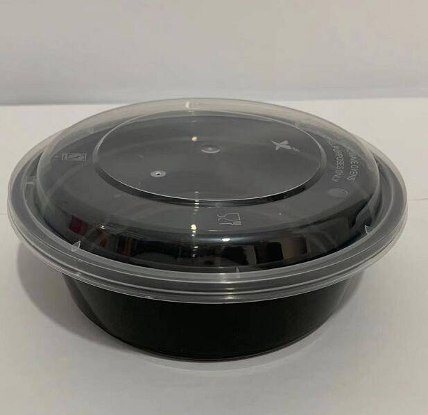 Черный пищевой контейнер 1000ml Microwavable устранимый PP пластиковый