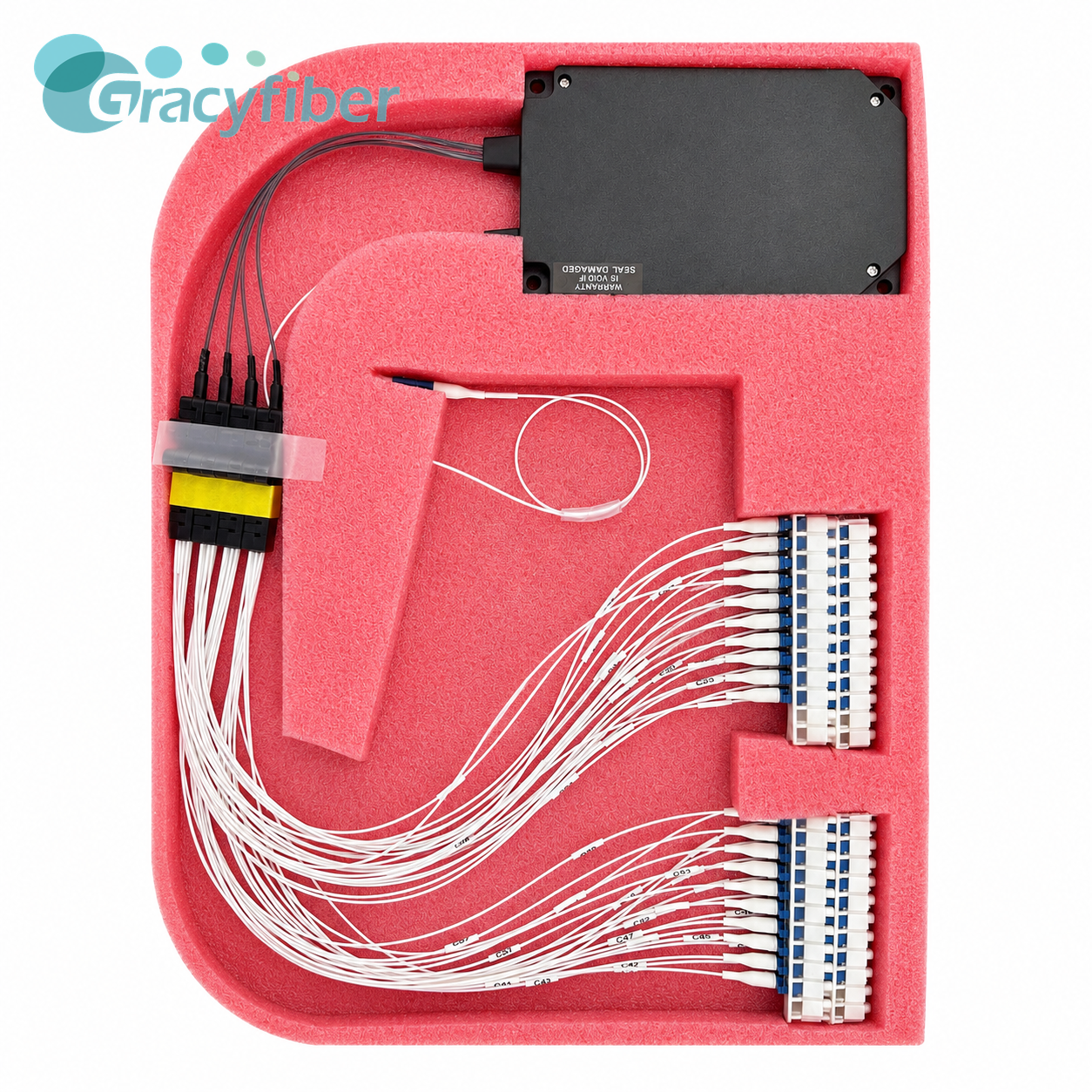 40 Channel 100GHz DWDM AAWG Module Flat Top C21 C60 Low Insertion Loss LC UPC Fiber Optic Multiplexer Demultiplexer