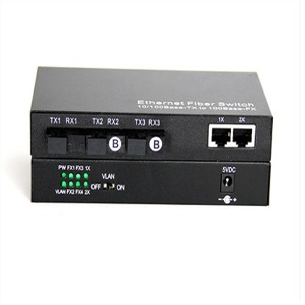 RJ45 3 Optical 2 Electric 20KM 100M Fiber Optic Transceivers