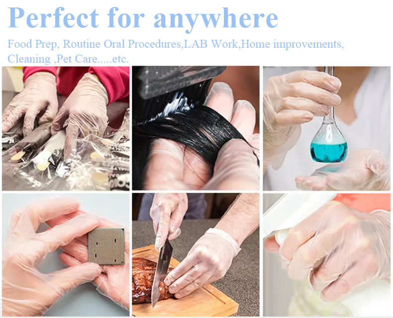 Medical Grade Powder Free Vinyl Exam Gloves Puncture Resistant 5 Mil Vinyl Gloves Durable