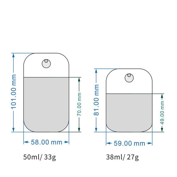Пластиковая бутылка 38ml 45ml брызг духов размера кармана перемещения