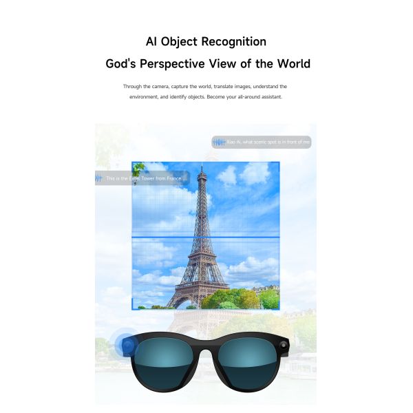 Ai Smart Glasses M88 Intelligent Object Recognition Translator Music Play Bt Calling High pixel Camera IP54 Waterproof App