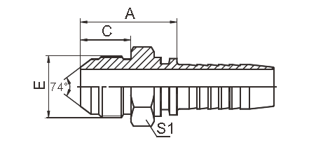 Male Metric Hydraulic Hose Fittings Gb 74 degree Hydraulic Connector