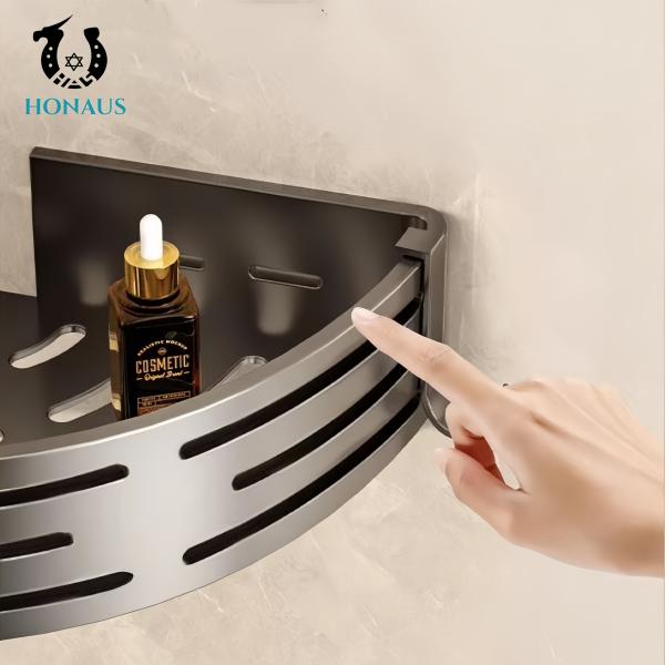 Bathroom Shower Accessories Wall Mounted Luxury Aluminum Shelf Heavy Load Bearing