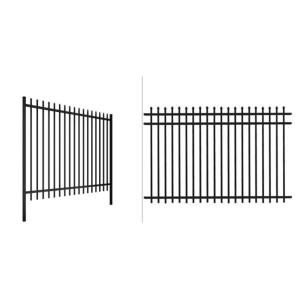 Spear Top Garrison Fencing Panels 1800mm X 2400mm Stain Black Powder