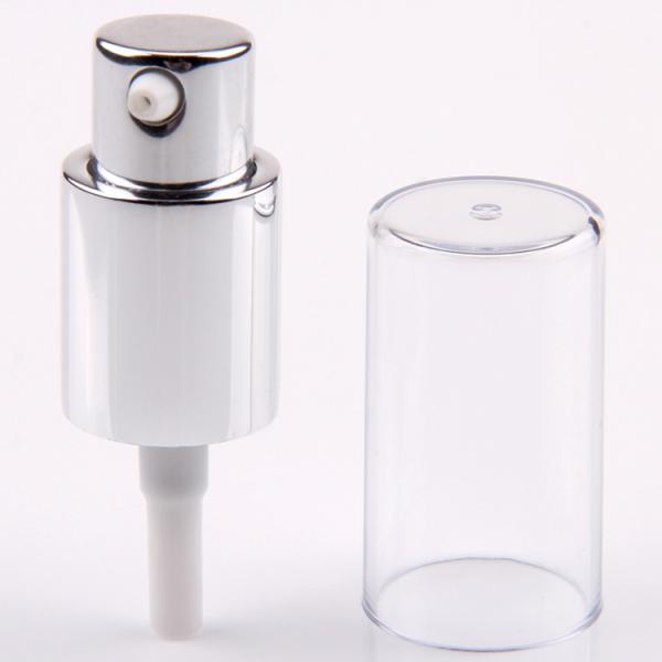 20/410 Cosmetic Cream Pump Aluminum Silver Lotion Pump With Full Cover