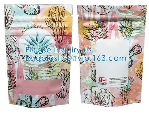 Resealable Holographic Zip lockk Bag, slidelock Bags Smell Proof Mylar Baggies