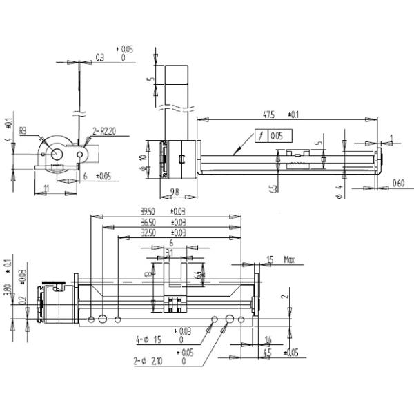 мотор DC премьер-министра мотора 3.3V винта слайдера 10mm Stepper микро- линейный Stepper для объектива фотоаппарата