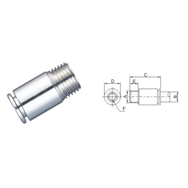 Insert-Type Pneumatic All-metal Connectors Cylindrical Exagonal Socket External Thread Fittings