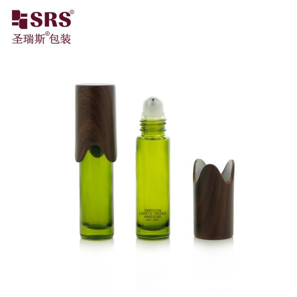 BLPY 10ml Empty Glass Roll On Bottle with Special Shaped Cap for Essential Oil
