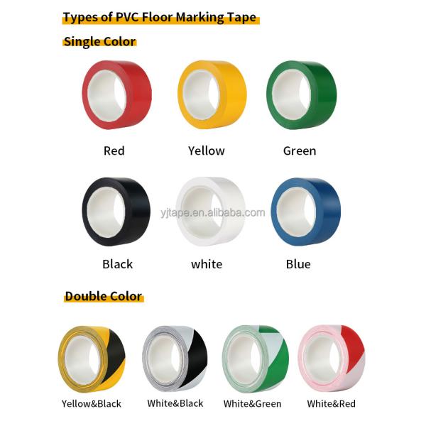 Black PVC Waterproof Self Adhesive Floor Warning Tape Acrylic Adhesive Caution Floor Tape