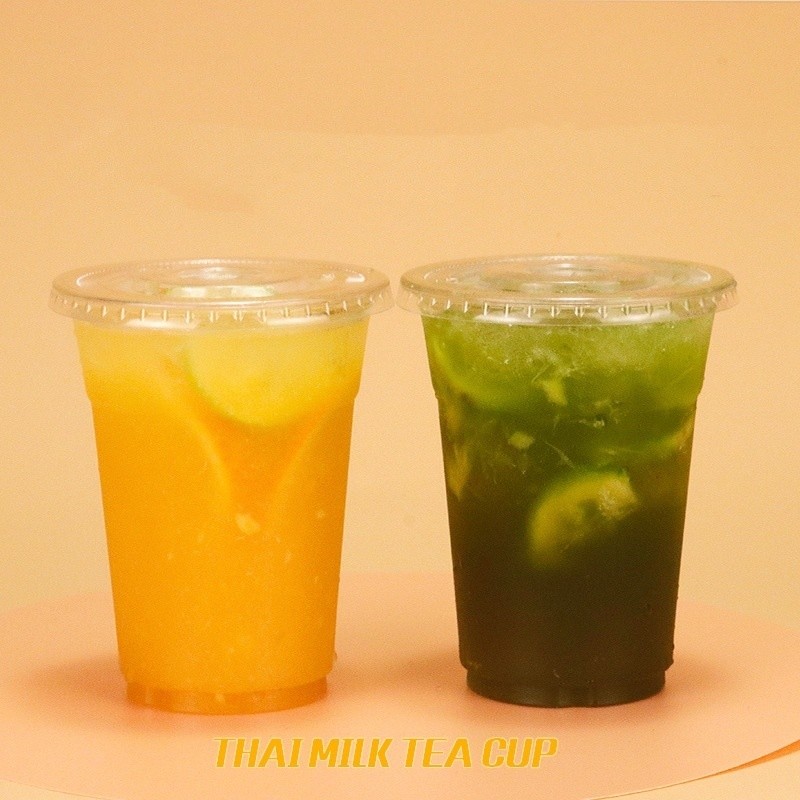 Custom Printed U Shape Disposable Pet Plastic Cup for Hot Cup Drink Milk Tea