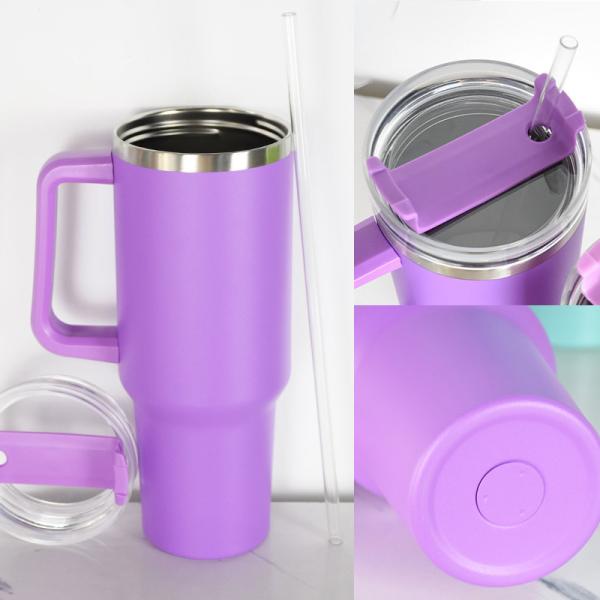 40oz Large Capacity Insulated Tumbler With Straw Lid And Car Cup Holder