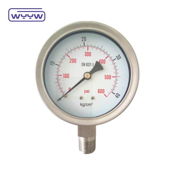 Silicone / Glycerine Liquid Filled Pressure Gauge Corrosion Resistant