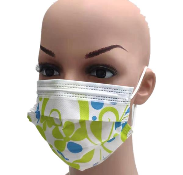 S&J 3-Ply Fashion Disposable Printed Face Mask Respirator Nonwoven Multiple Vibrant Colors Kids Friendly ASTM F2100 LEVEL3