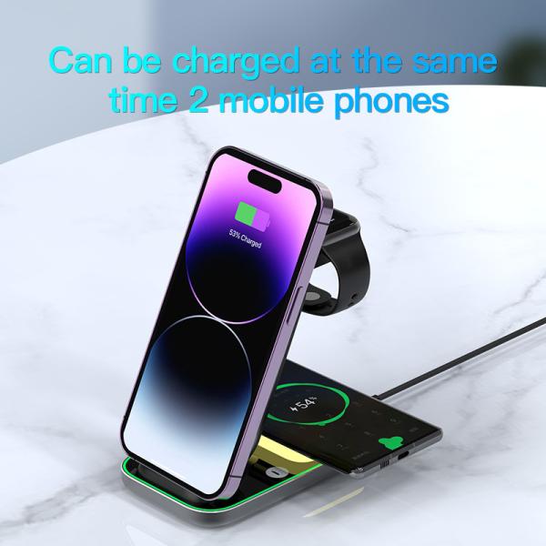 4 In 1 Magnetic Qi Wireless Charger Dock  Short Circuit  Universal