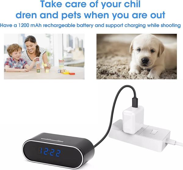 Wifi Mini Hidden Camera Alarm Clock Security Camera 1080p HD Recording