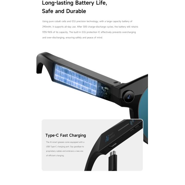 Ai Smart Glasses M88 Intelligent Object Recognition Translator Music Play Bt Calling High pixel Camera IP54 Waterproof App