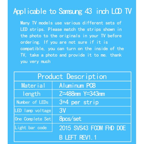 Для Samsung UN43J5200AF BN96-37294A/7295A LM41-00120U/00121Y