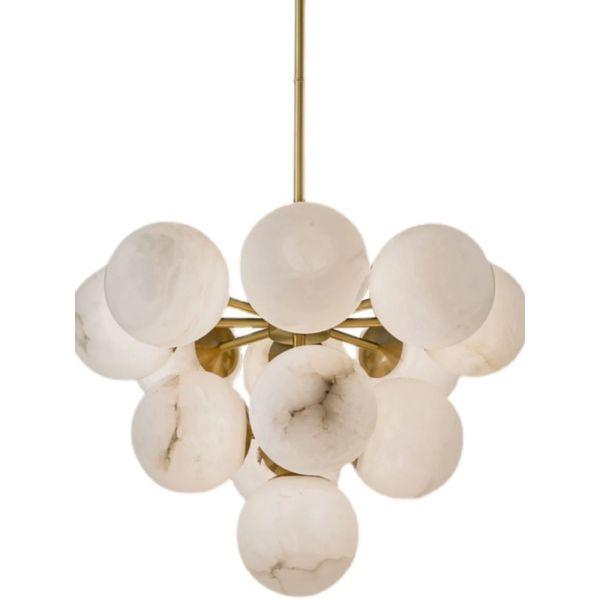Indoor Decoration Marble Lamp Restaurant Home Villa Luxury Led Alabaster Chandelier Light